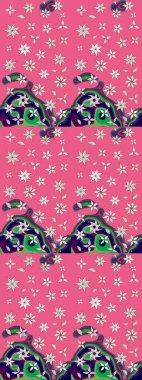 Tomurcukları çiçek olan sevimli bir çiçek deseni. Eskiz geçmişi. Raster illüstrasyonu. Kumaş, tekstil, duvar kağıdı baskısı için. Eski usul. Raster..