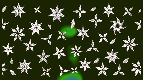 Gri kıvırcık çiçekler gri renkte şekillenir. Raster illüstrasyonu. Klasik çiçek tasarım elementleri.