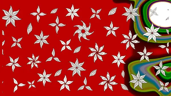 Raster Yumuşak kumaş deseni. Klasik taslak çizimi. Raster çiçek izi. Çiçek kırmızısı çizim deseni.