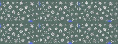 Çiçek desenli çizim. Raster illüstrasyonu. Tarafsız renklerde Asyalı tekstil.