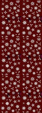 Arkaplan dokusu, duvar kağıdı, kırmızı renkli çiçek teması. Kabile sanatı boho baskısı, klasik çiçek arkaplanı. Soyut etnik raster çizim kalıbı.