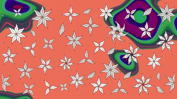 Küçük turuncu çiçeklerle oldukça eski bir besin torbası deseni. Tekstil, kumaş, kapaklar, duvar kağıtları, baskı, paket, koleksiyon defteri, örgü, dekupaj için çiçek arkaplanı..