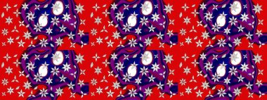 Üst manzara, yumuşak stil. Çiçek kompozisyonu, el boyası, hassas şablon. Sevgililer günü ve tebrik kartı konsepti için şık bir davetiye. Kırmızı renkte manzaralı çiçek deseni.