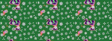 El yapımı çiçek ve bitki koleksiyonu. Raster illüstrasyonu. Eskiz stili yeşil renkler. Şirin karalamalı çiçek desenli çizim. Raster illüstrasyonu.