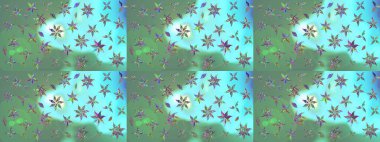 Raster deseni. Raster illüstrasyonu. Küçük çiçekteki sevimli çiçek deseni. Yumuşak, yaz çiçekleri yeşil renklerde.