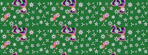 El yapımı çiçek ve bitki koleksiyonu. Raster illüstrasyonu. Eskiz stili yeşil renkler. Şirin karalamalı çiçek desenli çizim. Raster illüstrasyonu.