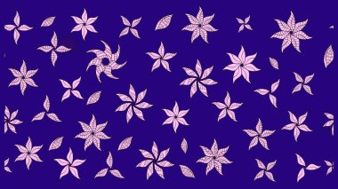 Çiçek ve yapraklı çiçek deseni. Küçük çiçekli şirin bir desen. Raster illüstrasyonu.