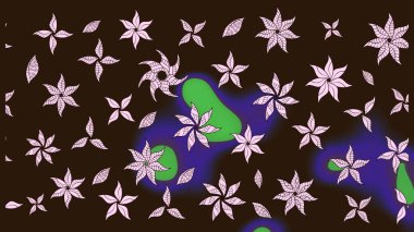 Kahverengi renkli çiçekler. Düz Çiçek Elementleri Tasarımı. Renkli Bahar Teması eskiz kalıbı. Raster illüstrasyonunda çiçek deseni çizimi.