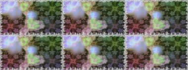 Tekstil için figür. Davetiye ve kartpostal tasarımı için dekoratif çiçek unsurları. Poster ya da kapak için arka plan. Yapraklı kusursuz desen. Sevimli zarif çiçekler Raster illüstrasyonu.