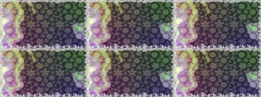 Düz Çiçek Elementleri Tasarımı. Sevimli çiçek raster deseni. Renkli Yaz Temalı Kusursuz Arkaplan. Gri renkli çiçekler.