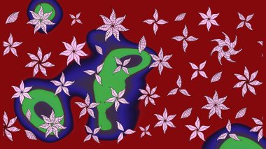 Çiçekli zambakların eskiz geçmişi. Parlak çiçekli kolaj çiçeği kırmızısı. Çiçek tasarımı için inanılmaz kolaj cennet tarzı..