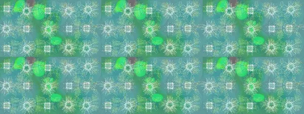 Yeşil, mavi ve nötr renklerde altın tekrarlayan elementlerle soyut arkaplan. Eskiz oryantal klasik altın desen.