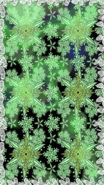 Çiçekli zambaklar kusursuz bir arka plan. Parlak çiçekli kolaj çiçekleri yeşildir. Çiçek tasarımı için inanılmaz kolaj cennet tarzı..