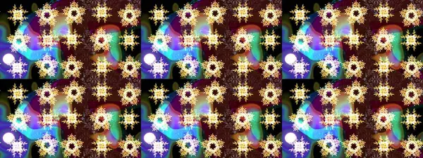 Kumaş veya Duvar Kağıdı Tasarımı. Folk Style. Mandalas 'ın dekoratif dokusu. Stilize Çiçekler. Tekstil için Lacy Fashion Print. Raster illüstrasyonu. Dantelli Kar Tanelerinin Etkisi.