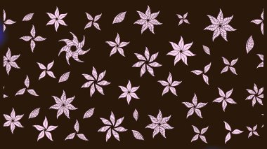 Raster illüstrasyonu. Kahverengi renklere karalamalar çizilmiş çiçek deseni.