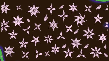 Klasik çiçekler. Yaz çiçekleri teması. Kahverengi renkli. Suluboya resim taklit Raster çizimi. El çizimi soyut süslü elementler.