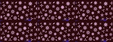 Kahverengi renkli Asya tekstili. Suluboya çiçekli çiçek deseni. Raster illüstrasyonu.