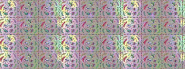 Düz Çiçek Elementleri Tasarımı. Tarafsız, bej ve yeşil renklerde çiçekler. Renkli Bahar Teması eskiz kalıbı. Raster illüstrasyonunda çiçek deseni çizimi.