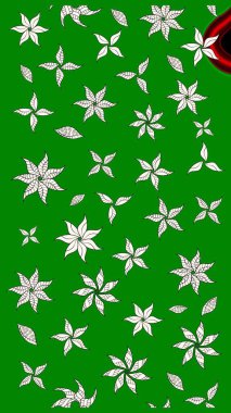 Renkli Bahar Teması eskiz kalıbı. Düz Çiçek Elementleri Tasarımı. Güzel çiçek deseni. Yeşil renkte çiçekler.