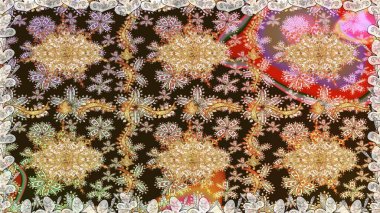 Geleneksel oryantasyon süsü. Klasik klasik klasik arka plan. Kusursuz klasik raster kahverengi ve altın desenli.