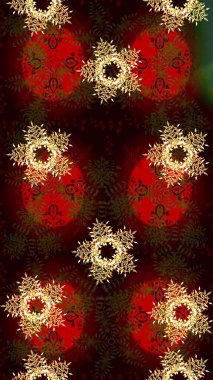 Raster illüstrasyonu. Kar tanesi süsleme deseni. Kar taneleri deseni. Renkli arka planda izole edilmiş kar tanelerinin düz tasarımı. Kar taneleri arkaplanı.