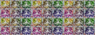 Kusursuz süs izi. Etnik Mandala havlusu. Sınır Kızılderili çiçekli paisley patten. Raster Henna tarzı. Tebrik kartı arkaplanı, boyama kitabı, arkaplan, tekstil için kullanılabilir.