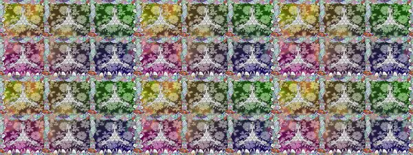 Kusursuz süs izi. Etnik Mandala havlusu. Sınır Kızılderili çiçekli paisley patten. Raster Henna tarzı. Tebrik kartı arkaplanı, boyama kitabı, arkaplan, tekstil için kullanılabilir.