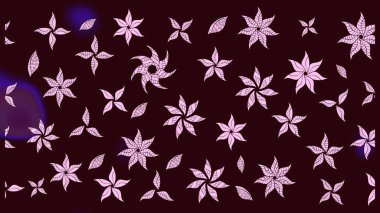 Raster illüstrasyonu. Güzel kumaş deseni. Zentangle soyut çiçekleri. Renkli Bahar Teması eskiz kalıbı. Düz Çiçek Elementleri Tasarımı. Çiçek tozu..