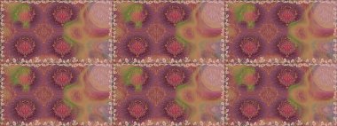 Nazik, narin çiçek arkaplanı. Çiçekli karalama şeklinde Raster çiçek deseni. Kahverengi renkte çiçekler.