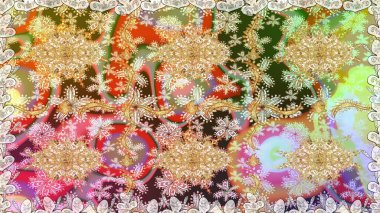 Geleneksel oryantasyon süsü. Tarafsız renklerde, altın elementlerle kusursuz desen. Klasik raster sarısı, kusursuz desen. Klasik vintage arkaplan.