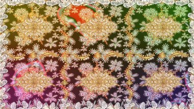 Tarafsız renklerde ve altın elementlerle geleneksel klasik altın raster deseni. Barok tarzında kusursuz bir doğulu süsü..