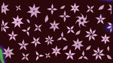 Raster illüstrasyonu. Kahverengi renklerde. 3D çiçekler, çizim.