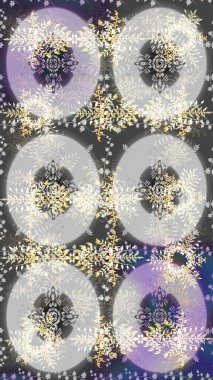 Gri, nötr ve bej renklerde bahar çiçekleri. Patlayan çiçekler soyut olarak yerleştirilmiş. Raster illüstrasyonu. Raster deseni.