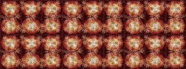 Grafiksel element dekorasyonu. Düz dizayn. Siluet kar taneleri tabelası izole edilmiş kahverengi, kırmızı ve bej renkler. Raster illüstrasyonu. Kar Tanesi Mozaik ikonu. Sembol kışı, donmuş, Noel, yeni yıl tatili