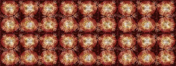 Grafiksel element dekorasyonu. Düz dizayn. Siluet kar taneleri tabelası izole edilmiş kahverengi, kırmızı ve bej renkler. Raster illüstrasyonu. Kar Tanesi Mozaik ikonu. Sembol kışı, donmuş, Noel, yeni yıl tatili