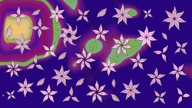 Kabile sanatı boho baskısı, klasik çiçek arkaplanı. Arkaplan dokusu, duvar kağıdı, mavi renkli çiçek teması. Soyut etnik raster çizim kalıbı.