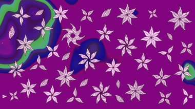 Raster suluboya çiçek deseni, narin çiçekler, mor çiçekler, tebrik kartı şablonu. Güzel kumaş deseni.