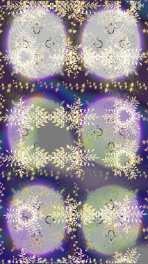 Düz yatıyordu. Kış konsepti Raster illüstrasyonu. Renkli kar tanelerinden oluşan kış deseni.