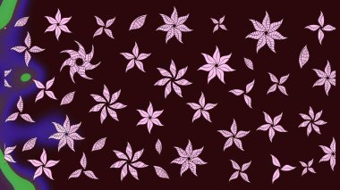 Kahverengi üzerine çiçekler. Eskiz arkaplan modeli. Raster hisseleri. Suluboya, elle çizilmiş.