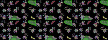 Renk arka plan üzerinde izole soyut kar taneleri ile düz tasarım. Snowflakes desen. Kar tanesi renkli desen. Raster kar taneleri arka plan. Raster illüstrasyon.