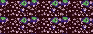 Bahar çiçekleriyle güzel bir çiçek deseni çizmişsin. Raster illüstrasyonu. Güzel kumaş deseni.