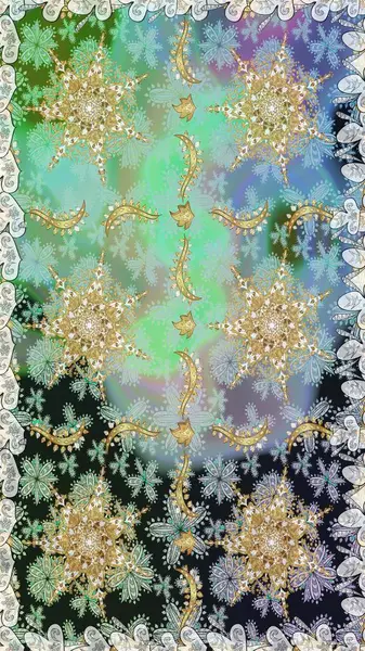 Paisleys zarif çiçek desenli arkaplan duvar kâğıdı çizimi klasik stil, modern 3D çizgili sanat eseri altın ve nötr desenli çiçek yaprakları ve süslemeleri..