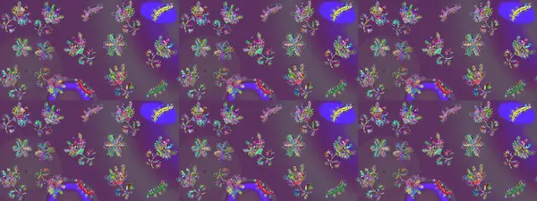 Mor, gri ve mor kar taneleri. Raster illüstrasyonu. Renkler. Noel ve yeni yıl moda baskıları için tatil tasarımı. Kar tanelerinin soyut arkaplanlı Noel deseni.