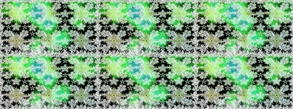 Yumuşak, yeşil renkli yaz çiçekleri. Çiçekli karalama şeklinde Raster çiçek deseni. Raster illüstrasyonu.