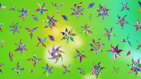 Eskiz arkaplan modeli. Raster hisseleri. Suluboya, elle çizilmiş. Yeşilde çiçekler.