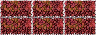 Çiçek duvar kâğıdı. Renkli, pürüzsüz desen. Çiçek arkaplan. Kahverengi renkli şirin tekstil. Raster illüstrasyonu.