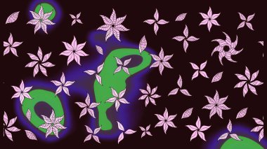 Eski usul. Eskiz geçmişi. Kumaş, tekstil, duvar kağıdı baskısı için. Renkli desenli eskiz deseni, kahverengi çiçekler ve dekoratif elementlerle. Raster illüstrasyonu.