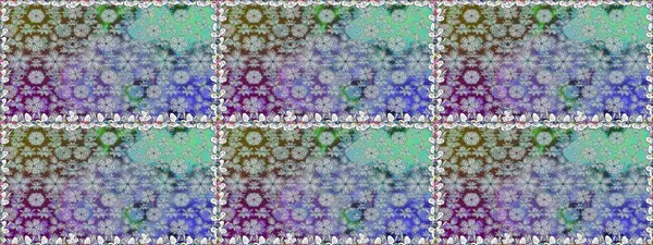 Renkli Bahar Temalı Kusursuz Arkaplan. Düz Çiçek Elementleri Tasarımı. Raster illüstrasyonunda kusursuz çiçek deseni. Gri renkli çiçekler.