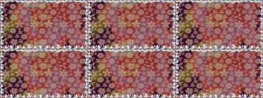 Raster illüstrasyonu. Kahverengi renklerde bahar çiçekleri. Yaprak ve çiçeklerin suluboya resmi, kahverengi renklerde pürüzsüz desen.