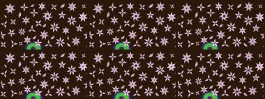 Güzel kumaş deseni. Raster illüstrasyonu. Güzel karalamalı çiçek desenli çizim. Küçük çiçekte sevimli çiçek deseni var..